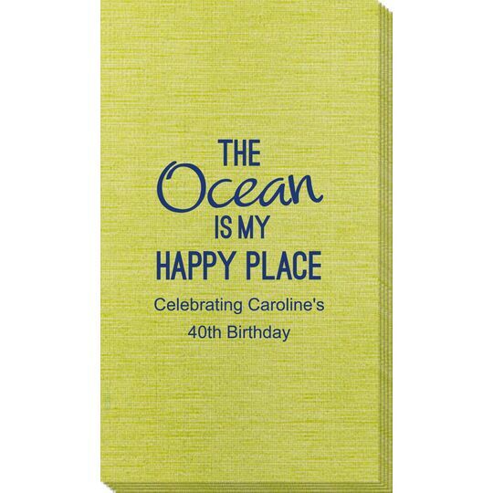 The Ocean is My Happy Place Bamboo Luxe Guest Towels